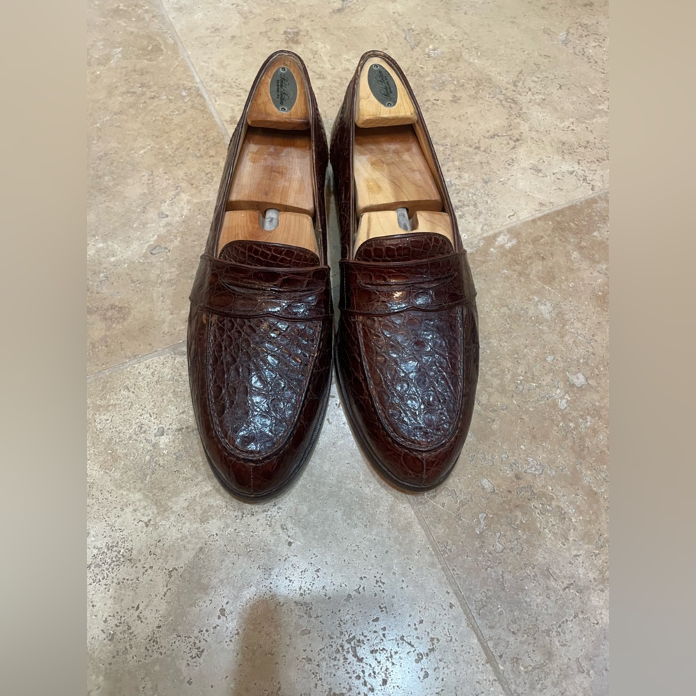 Polo Ralph Lauren Men’s Crocodile Brown Loafers